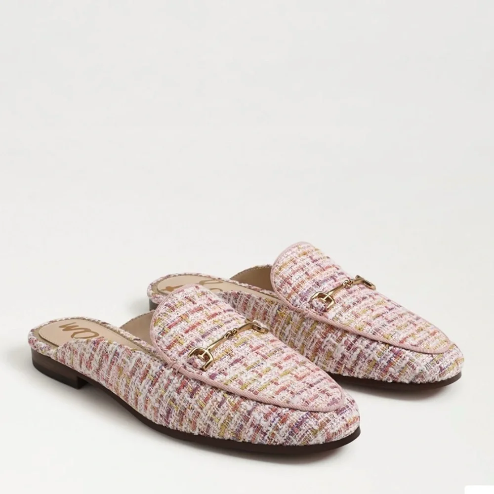 Sam Edelman Pink and Gold Mules with Open Heel - Picture 2 of 5